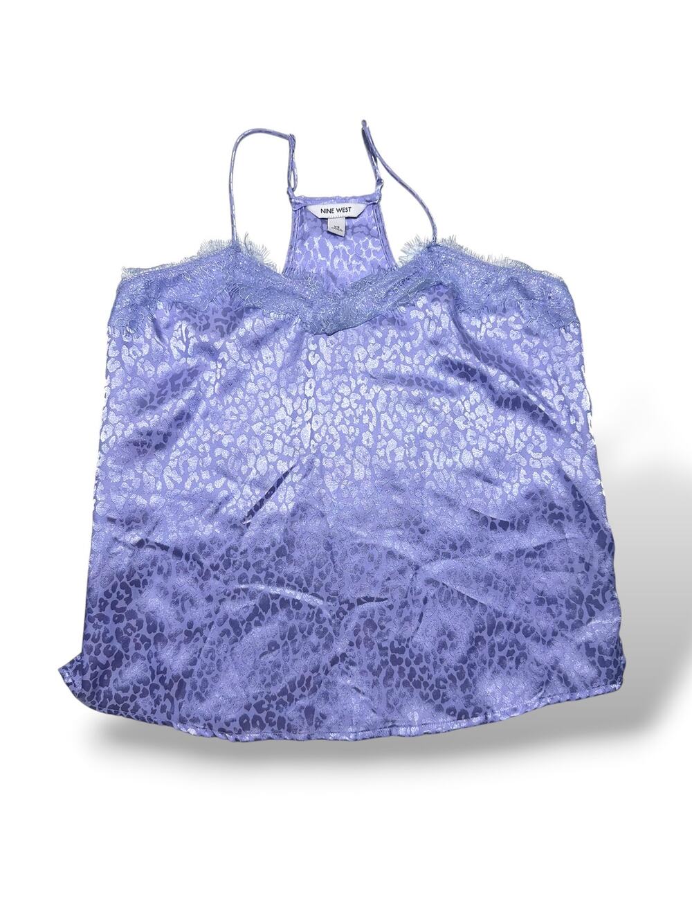 Nine West Lavender Metallic Jacquard Eyelash Lace Cami Size XS